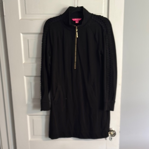 Lilly Pulitzer Black Long Sleeve Popover Dress - Picture 1 of 6